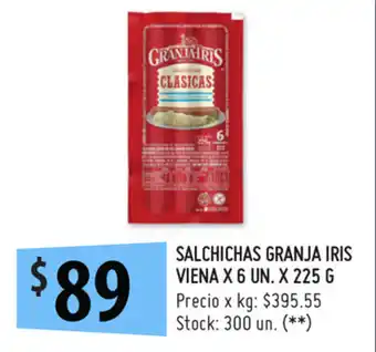 Punto Mayorista Granja Iris Viena Salchichas x 6un. x 225g oferta