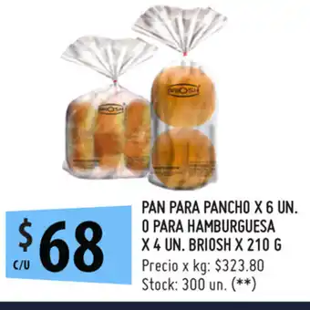 Punto Mayorista Briosh Pan Para Pancho x 6un. o para Hamburguesa x 4un. x 210g oferta