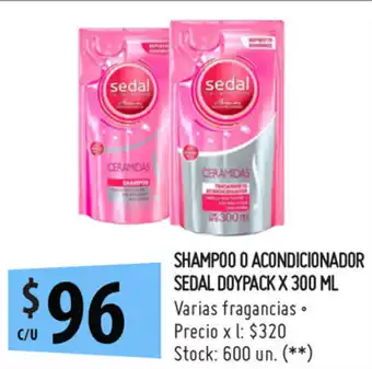 Punto Mayorista Sedal Shampoo o Acondicionador Doypack x 300ml oferta