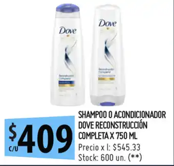 Punto Mayorista Dove Reconstrucción Completa Shampoo o Acondicionador x 750ml oferta