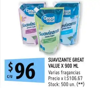 Punto Mayorista Great Value Suavizante x 900ml oferta
