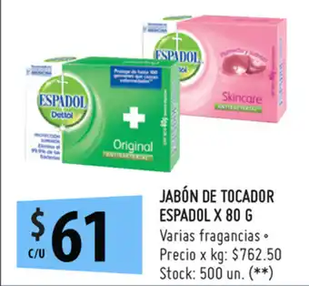 Punto Mayorista Espadol Jabón de Tocador x 80g oferta