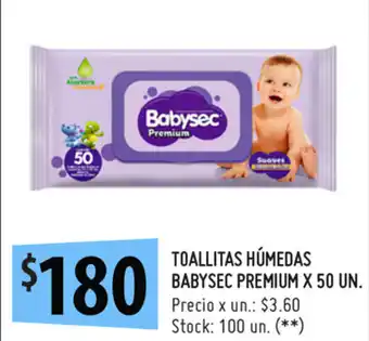 Punto Mayorista Babysec Premium Toallitas Húmedas x 50un. oferta