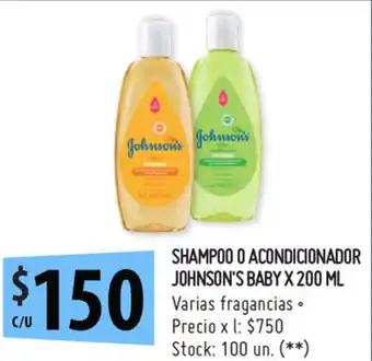 Punto Mayorista Johnson's Baby Shampoo o Acondicionador x 200ml oferta