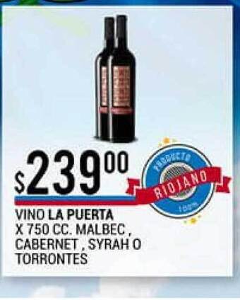 Supermercados Mayor La Puerta Vino Malbec Cabernet Syrah O Torrontes x 750cc. oferta
