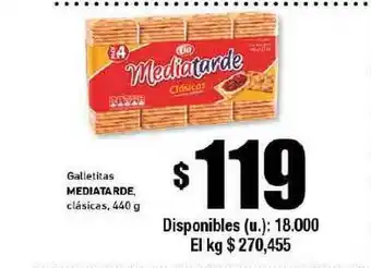 Cooperativa Obrera Mediatarde Galletitas Clásicas 440g oferta