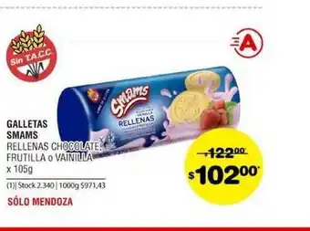 Atomo Conviene Smams Rellenas Chocolate Frutilla O Vainilla Galletas x 105g oferta