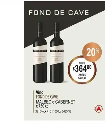 Atomo Conviene Fond De Cave Vino Malbec O Cabernet x 750cc oferta