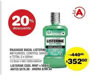 Atomo Conviene Listerine Enjuague Bucal Anticaries 2 x 500ml oferta