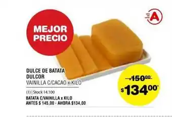 Atomo Conviene Dulcor Dulce Batata Vainilla C/Cacao x kilo oferta