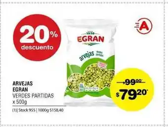 Atomo Conviene Egran Arveja Verdes Partidas x 500g oferta