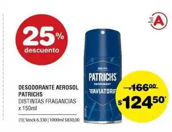 Atomo Conviene Patrichs Desodorante Aerosol x 150ml oferta