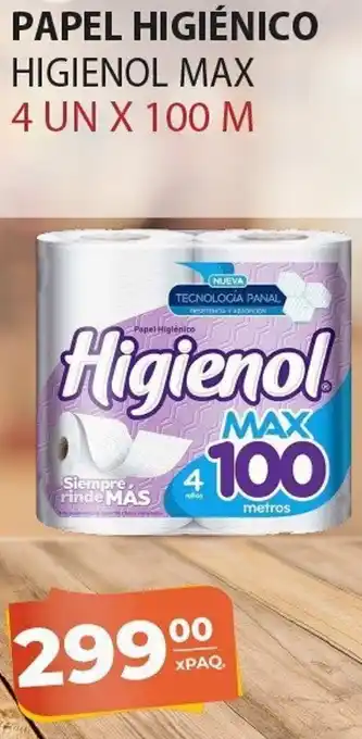 El Milagro Mayorista Papel Higienico Higienol Max 4 un x 100 m oferta