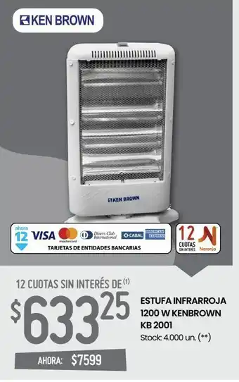 Changomas Estufa infrarroja 1200 w kenbrown oferta