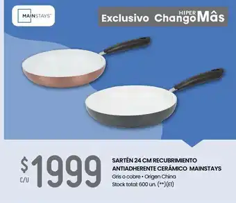 Changomas Sartén 24 cm recubrimiento antiadherente cerámico mainstays oferta