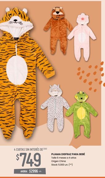Changomas Pijama disfraz para bebé oferta