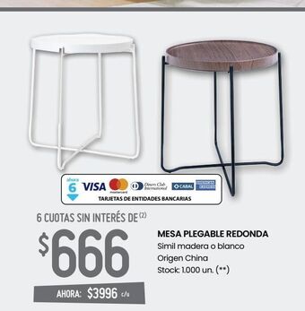 Changomas Mesa plegable redonda oferta