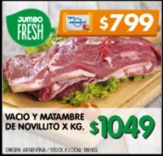 Jumbo Vacio y matambre de novillito kg oferta