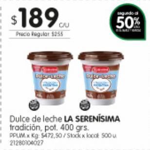 Jumbo Dulce de leche la serenísima 400g oferta