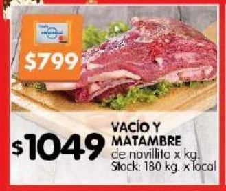 Disco Vacio y matambre de novillito x kg oferta