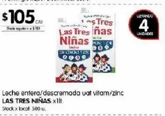 Leche entera las tres niñas x 1l