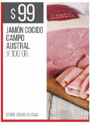Disco Jamón cocido campo austral 100g oferta