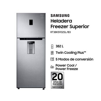 Frávega Heladera No Frost Inverter Samsung RT38K5932SL 396Lt oferta