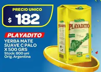 Carrefour Maxi Playadito Yerba Mate Suave C Palo x 500grs oferta