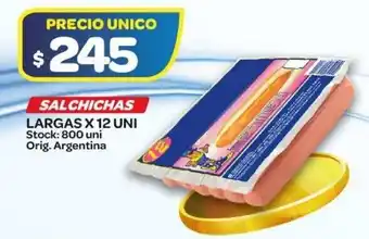 Carrefour Maxi Salchichas Largas x 12 Uni oferta