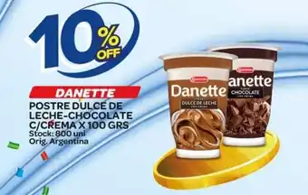 Carrefour Maxi Danette Postre Dulce De Leche - Chocolate C/Crema x 100grs oferta