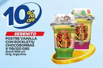 Carrefour Maxi Serenito Postre Vainilla Con Rocklets/ Chocobombas x 118/120grs oferta