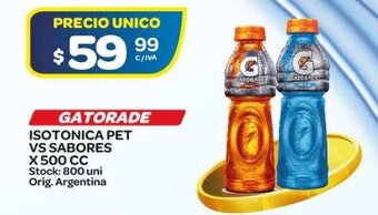 Carrefour Maxi Gatorade Isotonica Pet vs Sabores x 500cc oferta