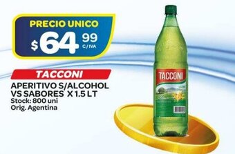 Carrefour Maxi Tacconi Aperitivo S/Alcohol vs Sabores x 1.5Lt oferta