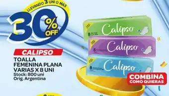 Carrefour Maxi Calipso Toalla Femenina Plano Varias x 8uni oferta