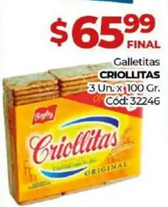 Diarco Criollitas Galletitas 3 Un. x 100gr oferta