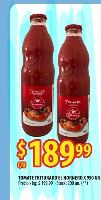 Punto Mayorista Tomate triturado el hornero x 950 gr oferta