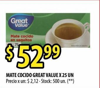 Punto Mayorista Mate cocido great value x 25 un oferta