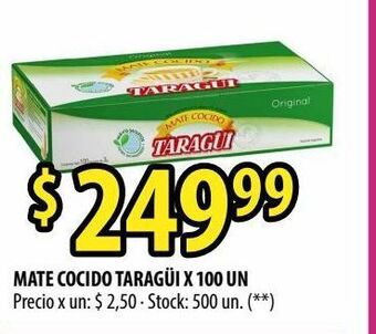 Punto Mayorista Mate cocido taraguí x 100 un oferta