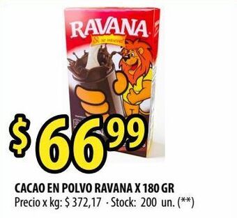 Punto Mayorista Cacao en polvo ravana x 180 gr oferta