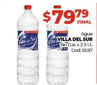 Diarco Villa Del Sur Agua Sin Gas x 2.5lt oferta