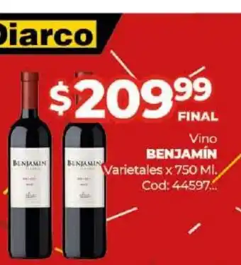 Diarco Benjamín Vino Varietales x 750ml oferta