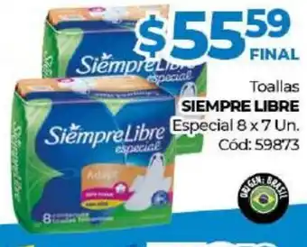 Diarco Siempre Libre ZToallas Especial 8 x 7 Un oferta