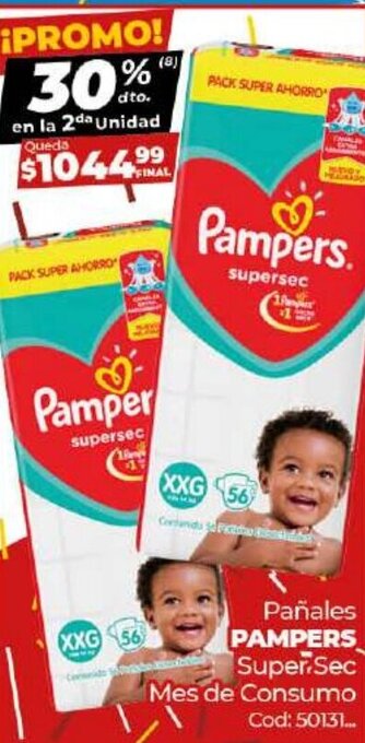 Diarco Pampers Pañales Super Sec Mes de Consumo oferta