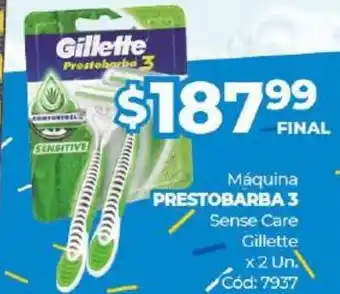 Diarco Prestobarba Prestobarba 3 Máquina Sense Care Gillette x 2 Un oferta