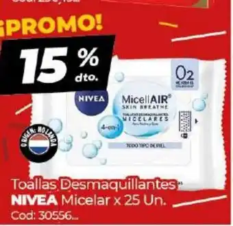 Diarco Nivea Toallas Desmaquillantes Micelar x 25 Un oferta