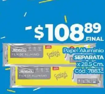 Diarco Separata Papel Aluminio x 28.5cm oferta