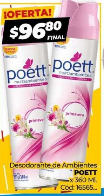 Diarco Poett Desodorante de Ambientes x 360ml oferta