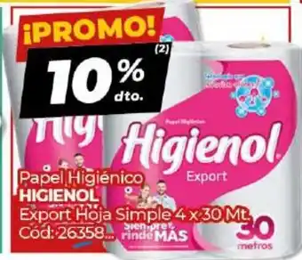 Diarco Higienol Higienico Exp. Plus 4Rol. 30mts oferta