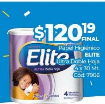 Elite Papel Higiénico Ultra Doble Hoja 4 x 30Mt