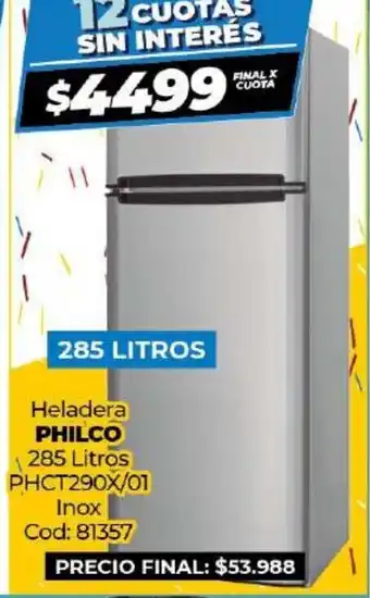 Diarco Philco Heladera 285 Litros PHCT 290x/01 oferta